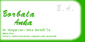 borbala anka business card